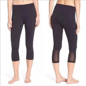 Zella | Black High-Rise Crop Mesh Leggings